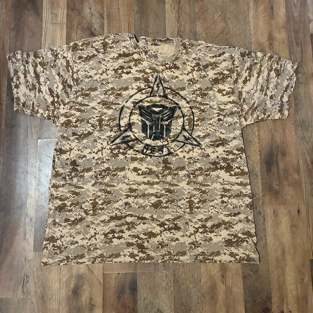 TRANSFORMERS NEST Universal Studios Digital Camo T-Shirt ~ Tan Brown ~ 2XL